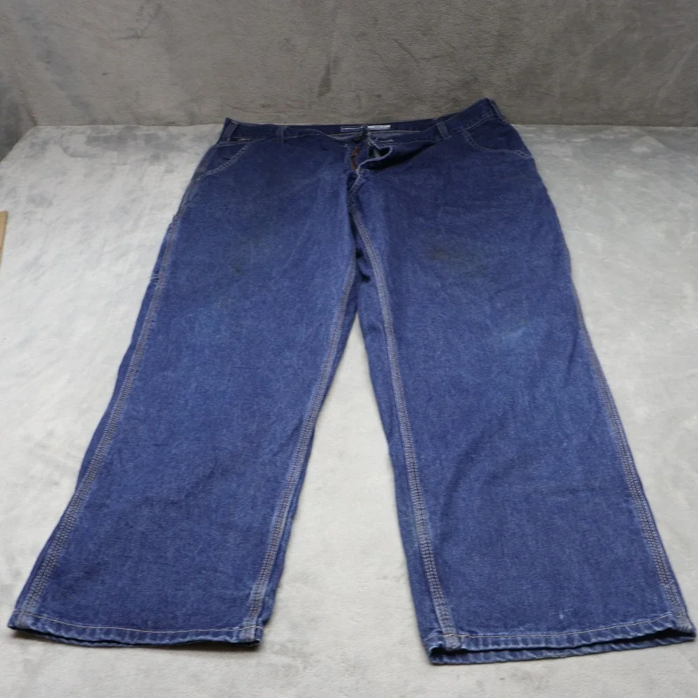 Carhartt Jeans Men 38x30 Medium Wash Flame Resistant Denim Loose Fit Dungaree